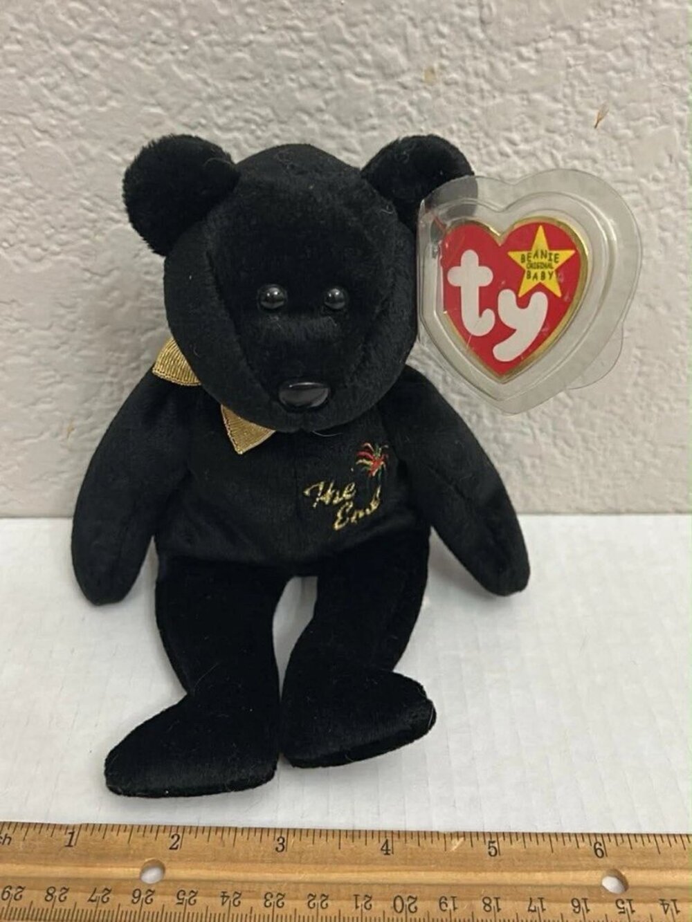 TY Beanie Baby Original The End Black Bear * Retired